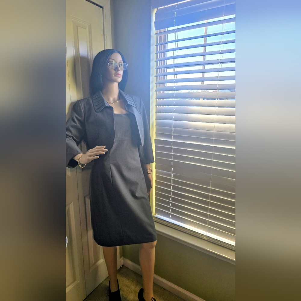 Tahari ASL Charcoal Dress with Jacket